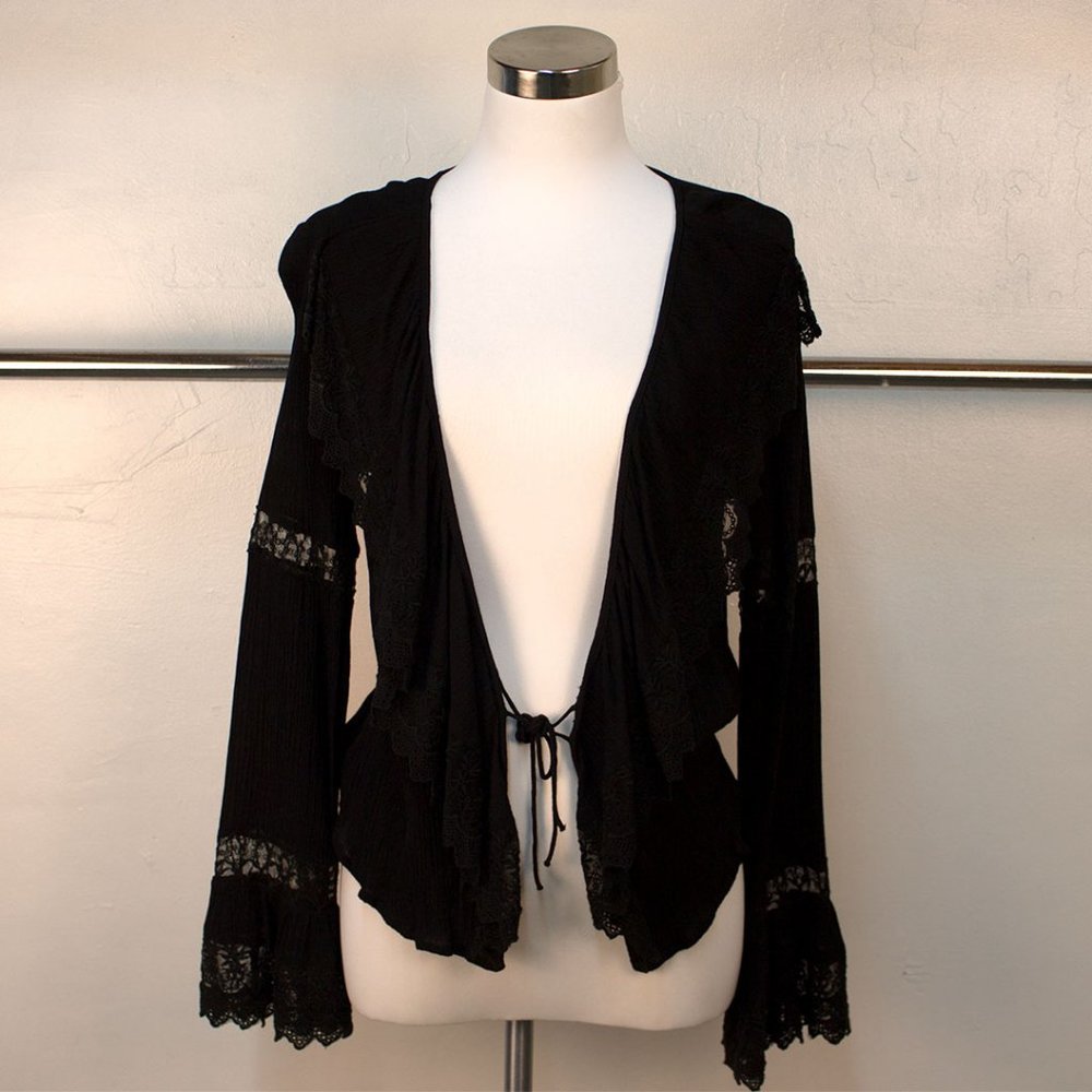 Lace Tie Front Top
